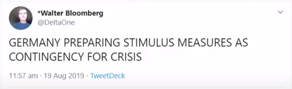 Twitter headline: Headline about potential stimulus measures